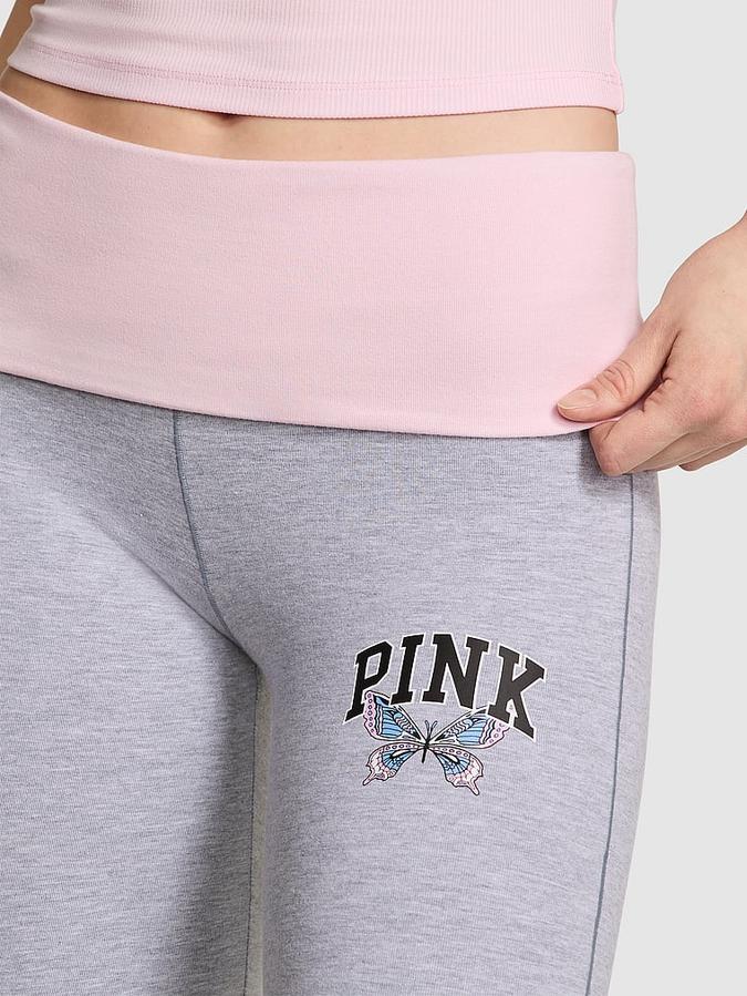 All-Day Cotton Foldover Flare Leggings image number 3