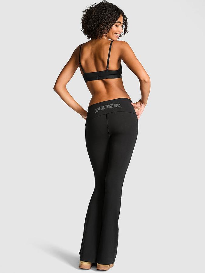 All-Day Cotton Foldover Flare Leggings