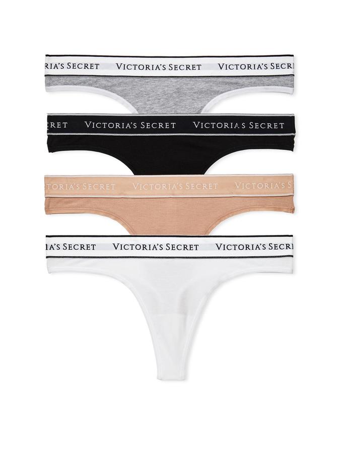 4-Pack Logo Cotton Thong Panty Pack