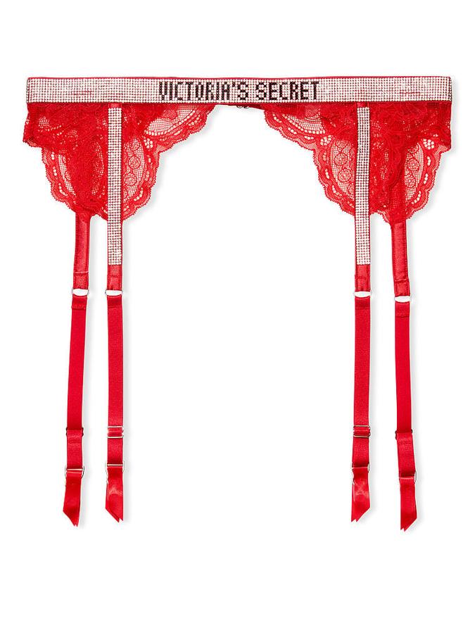 Shine Strap Lace Garter Belt image number 2