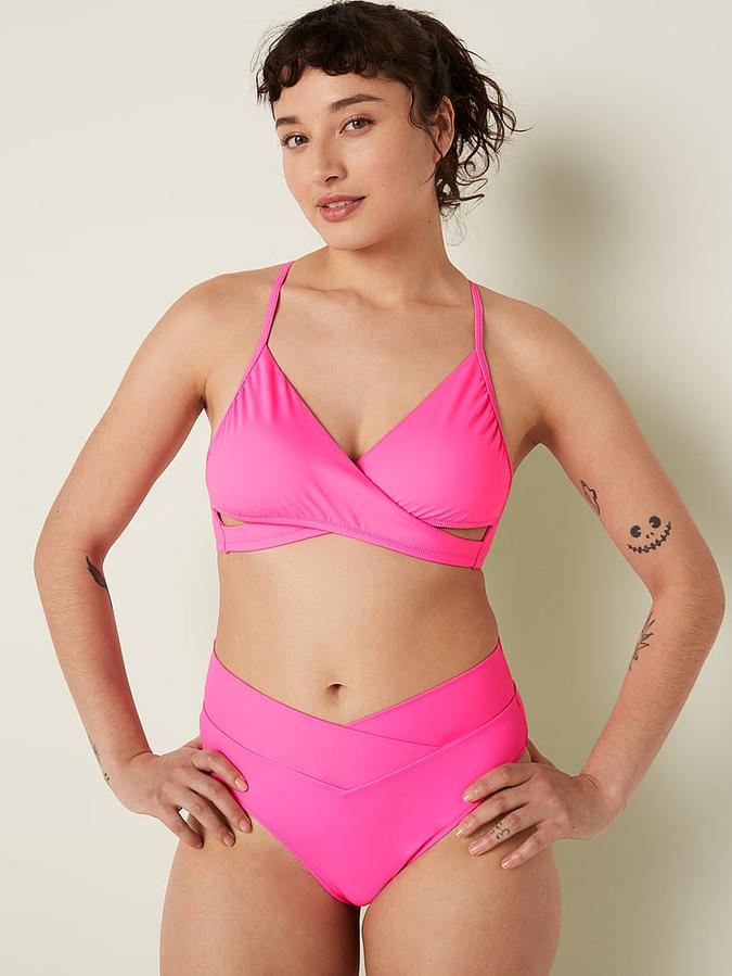 V Crossover High-Waist Bikini Bottom