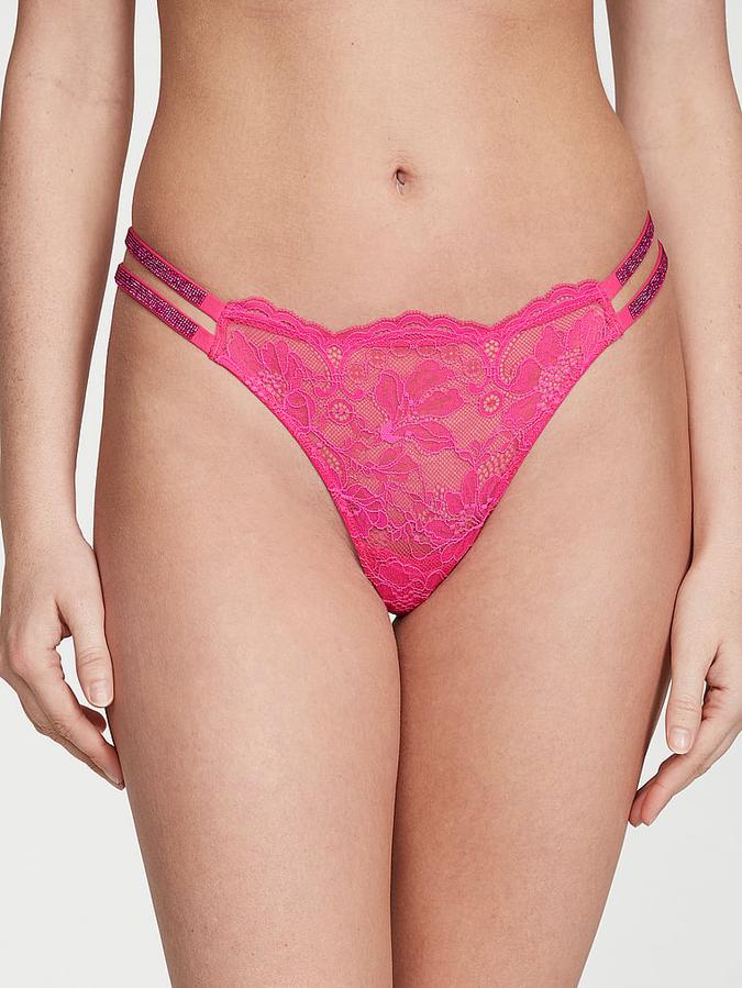 Double Shine Strap Lace Brazilian Panty