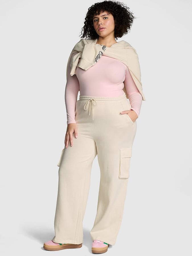 Ivy Fleece Wide-Leg Cargo Sweatpants
