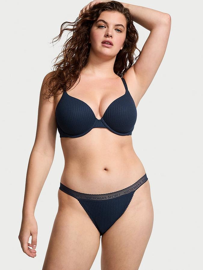 Lightly Lined Pointelle Demi Bra image number 3