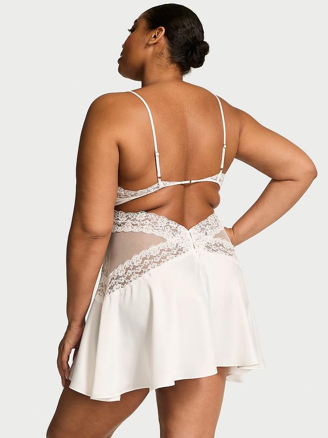 Dare to Dream Lace & Satin Flounce Slip