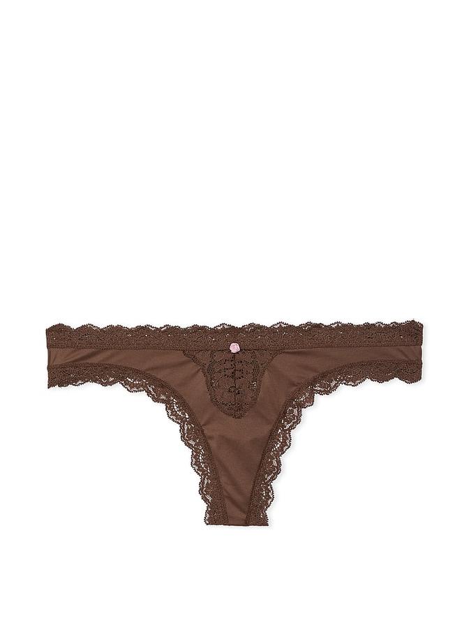 Lace-Trim Thong Panty image number 2