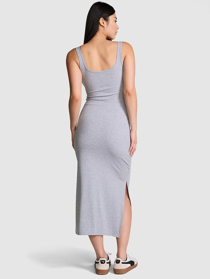 All-Day Soft Ribbed Bodycon Midi Dress