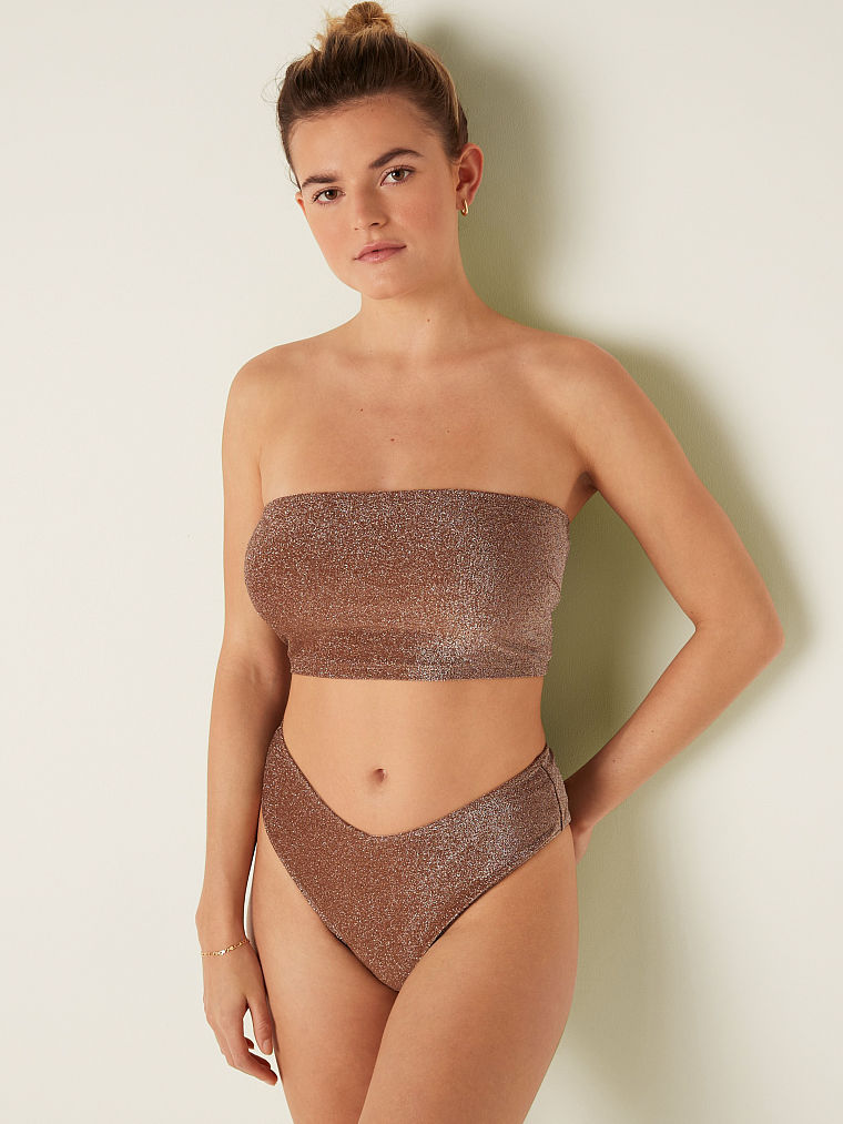 Shimmer Bandeau Bikini Top