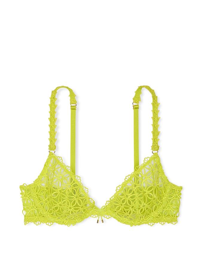 Geo Daisy Lace Unlined Low-Cut Demi Bra image number 2
