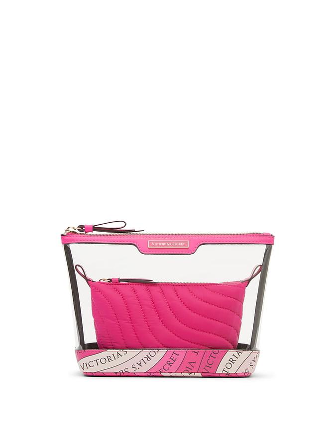 The Victoria 2-Piece Makeup Bag Hot Pink